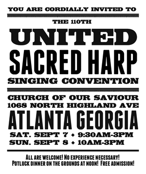 United Sacred Harp Musical Association Poster.
