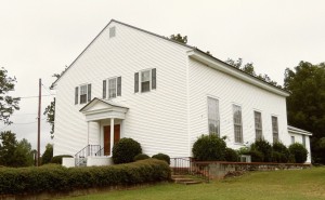 Long Cane Baptist Church, a possible site of the 1845 first Sacred Harp convention, features a balcony in which enslaved African Americans sat after entering the church through a separate, then-outdoor staircase.